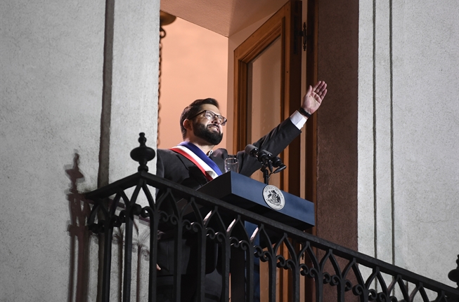 Presidente Gabriel Boric realiza su primer discurso en el Palacio de La Moneda