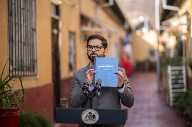 Presidente de la República, Gabriel Boric Font, presenta propuesta de pacto fiscal en cadena nacional