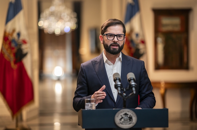 Presidente de la República, Gabriel Boric Font, en cadena nacional, presentó de Ley de Presupuesto 2024