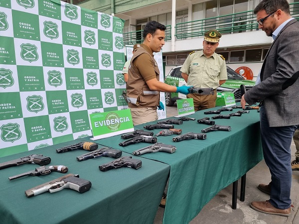 Delegado destacó trabajo de Carabineros que en mayo permitió sacar de circulación armas de fuego